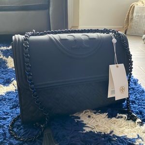 Tory Burch Fleming Matte Black Crossbody NWT